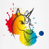 190x190 Unicorn Splash Rainbow Colors Drawing Cute Unisex Vintage Sport T