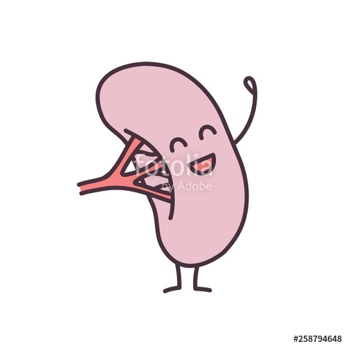 500x500 happy human spleen emoji color icon stock image and royalty free