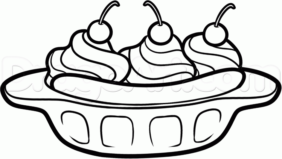 943x531 How To Draw A Banana Split, Step