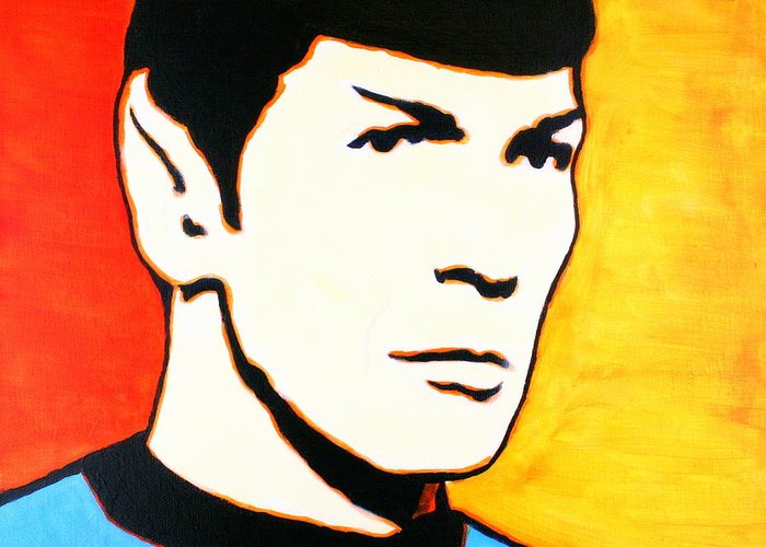 700x500 spock vulcan star trek pop art greeting card for sale