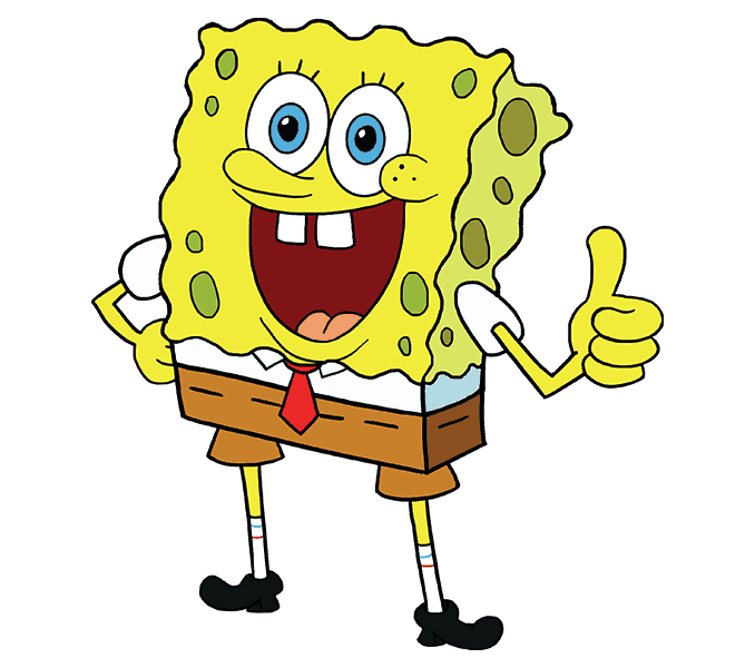 678x600 How To Draw Spongebob Easy Step