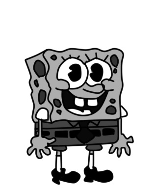 314x391 Rubberhose Spongebob Drawing
