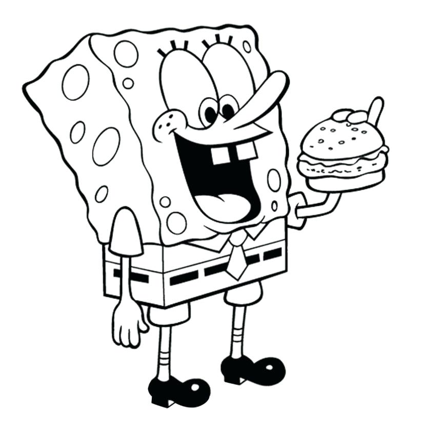 827x840 Spongebob Free Coloring Pages