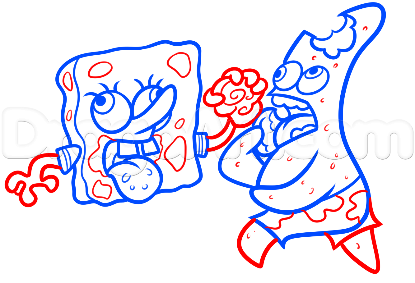 1334x911 How To Draw Zombie Spongebob And Patrick, Step