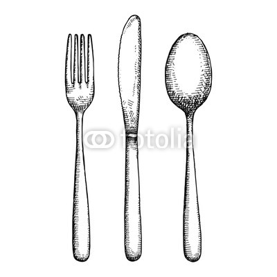 400x400 Cutlery Hand Drawing Vector Isolated Spoon Fork And Knife Buy