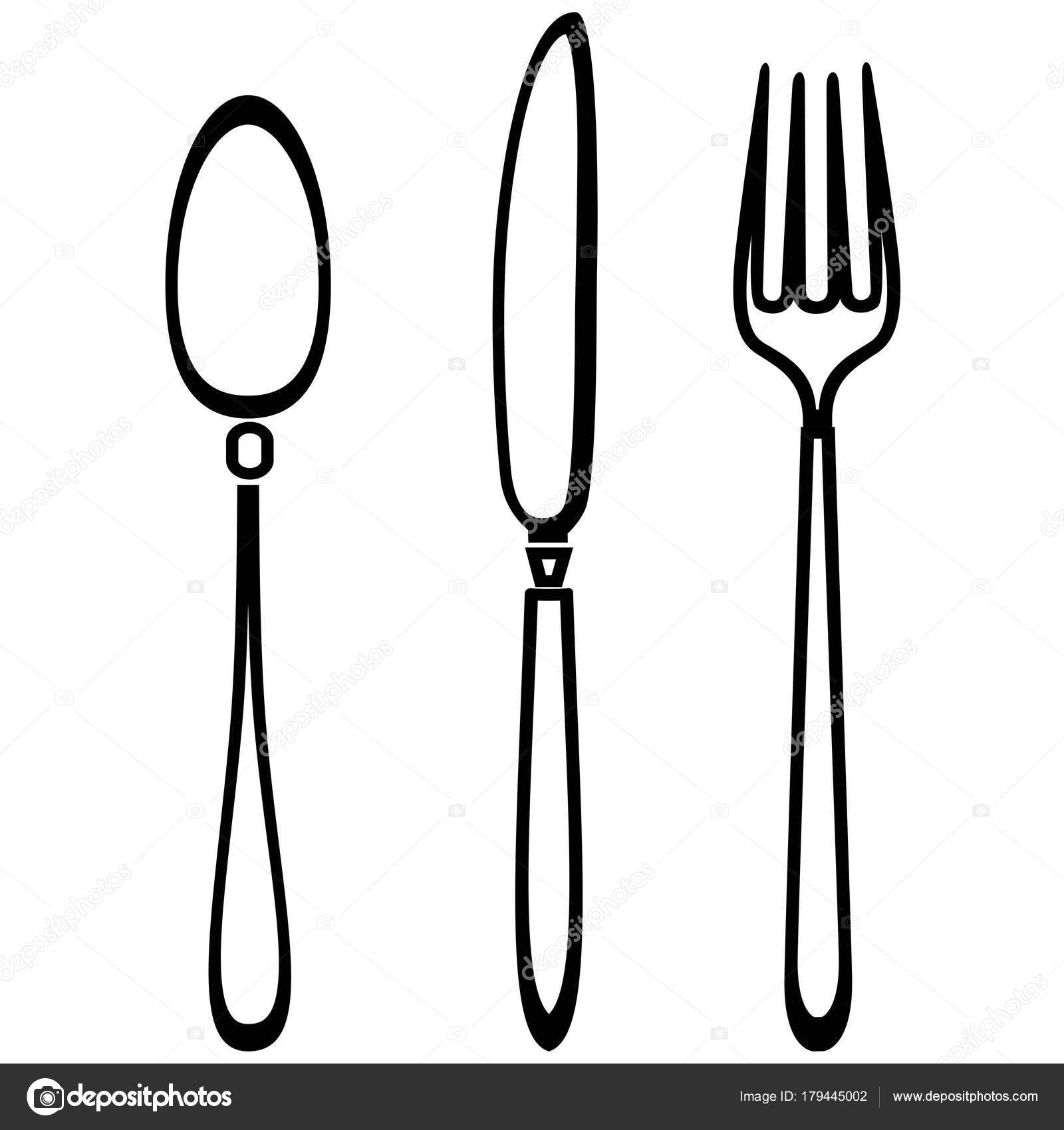 1600x1700 Fork Drawing Outline For Free Download