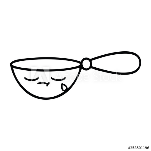 500x500 Line Drawing Cartoon Measuring Spoon
