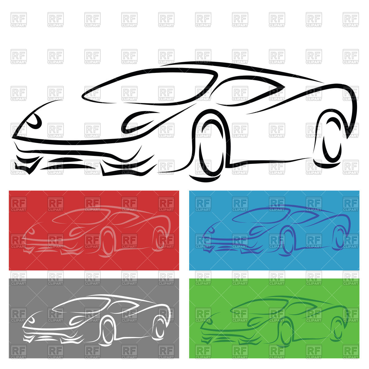 1200x1200 Outline Of Sport Car Vector Image Of Transportation