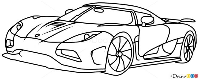 665x264 How To Draw Koenigsegg Agera R, Supercars Drawings Koenigsegg