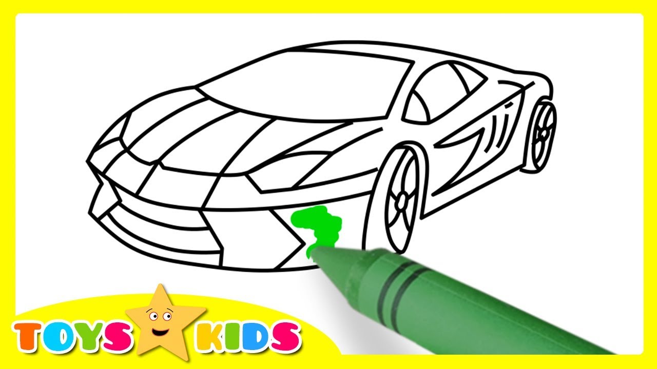 1280x720 How To Draw A Car How To Draw A Color Sports Car Chilren Videos