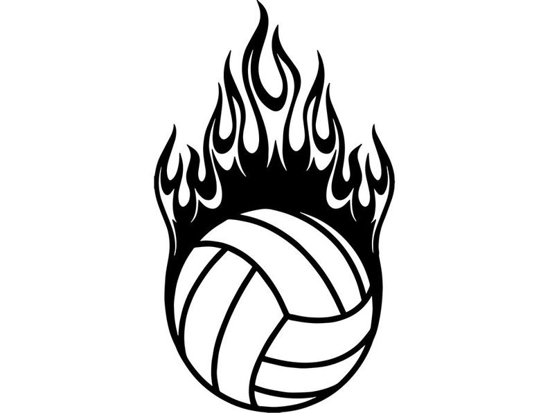 794x597 Volleyball Ball Fire Flame Court Player Sport Team Sport Etsy