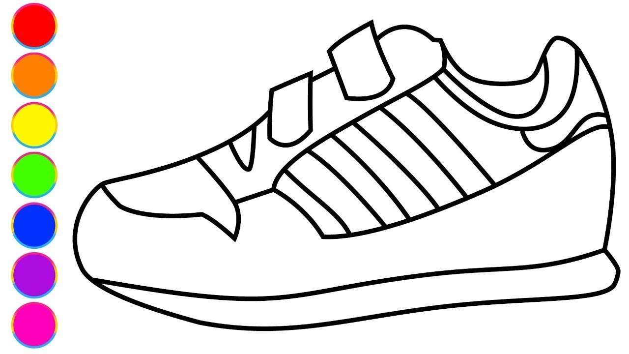 1280x720 Sports Shoe Drawing Coloring For Kids