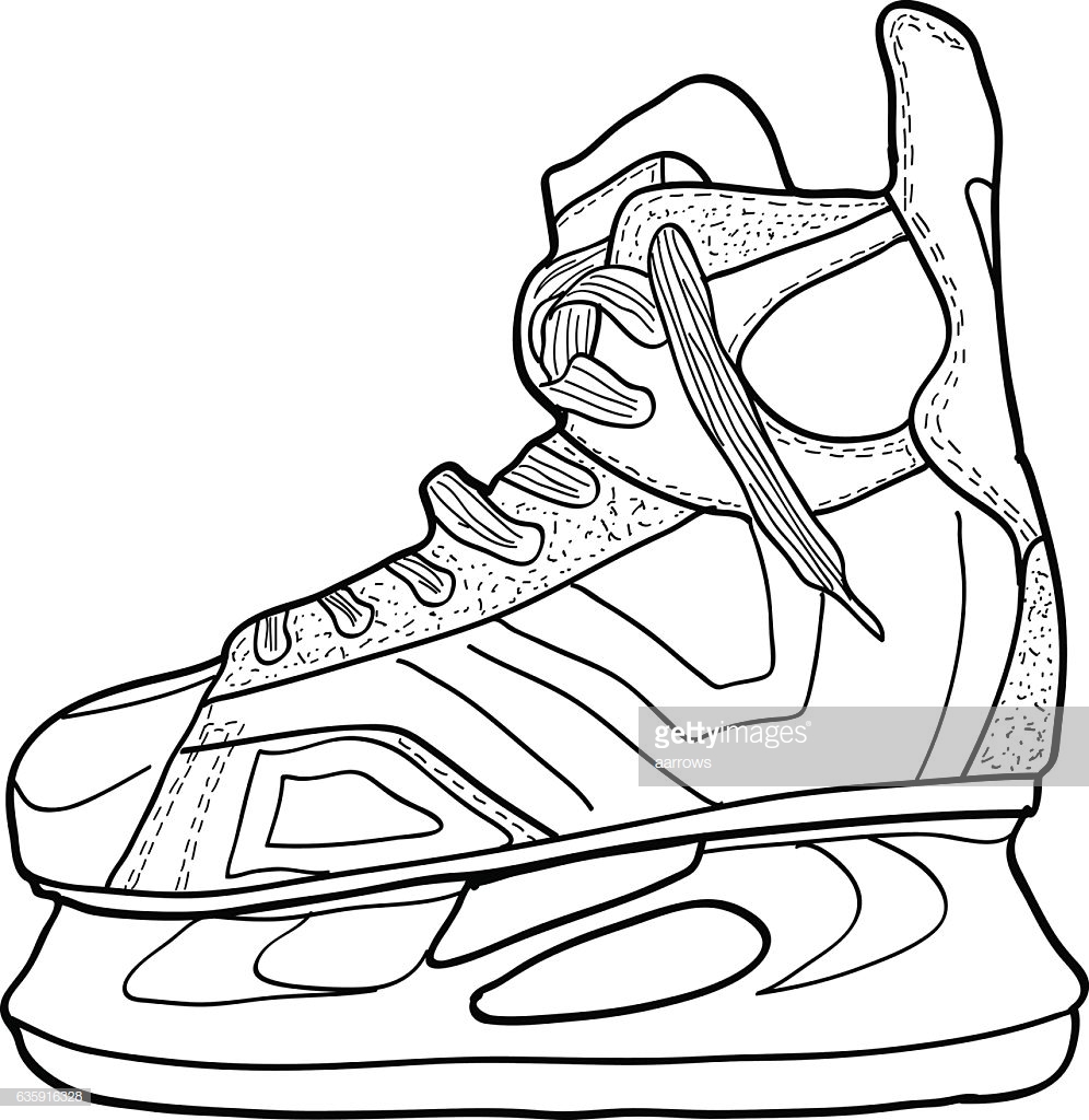 996x1024 Collection Of 'hockey Skates Drawing' Download More Than