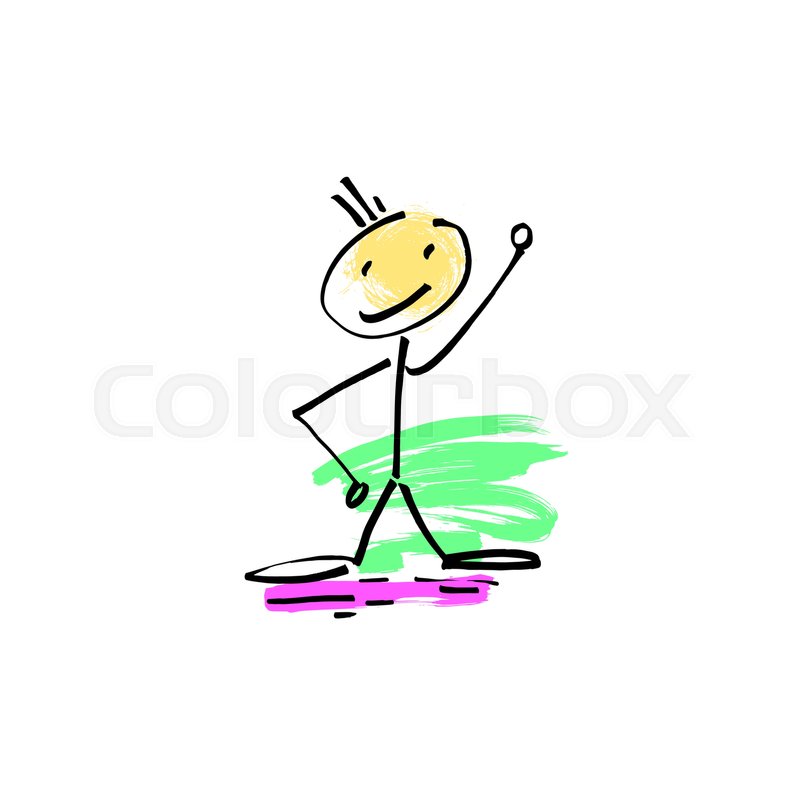 800x800 Hand Drawing Sketch Doodle Human Stick Stock Vector Colourbox