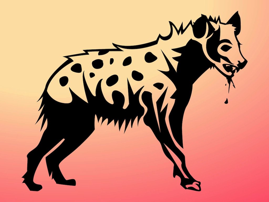 1024x768 Hyena Vector Vector Art Graphics