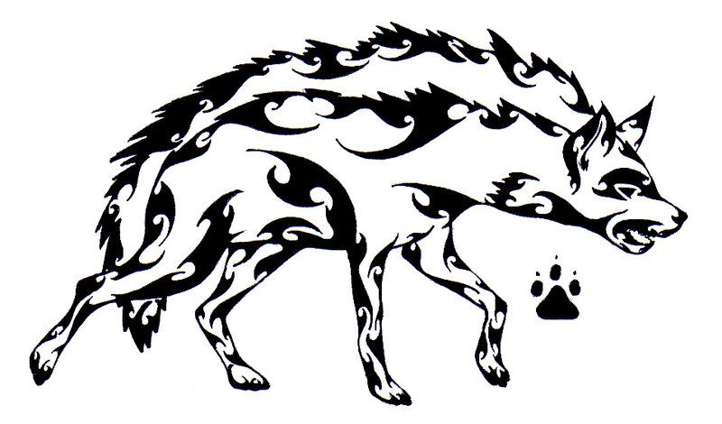 800x470 Tribal Hyena Tattoo Idea