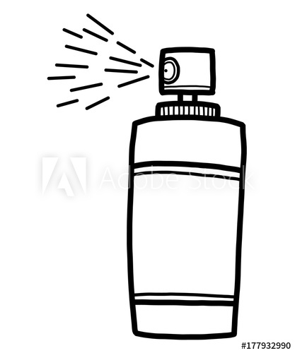 417x500 Spray Bottle Cartoon Vector And Illustration, Black And White