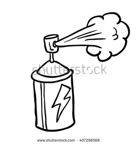 450x470 Spray Can Cartoon Group With Items