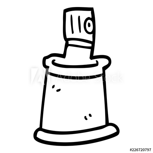 500x500 line drawing cartoon aerosol spray can