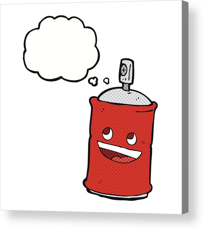 667x752 Cartoon Spray Can With Thought Bubble Acrylic Print