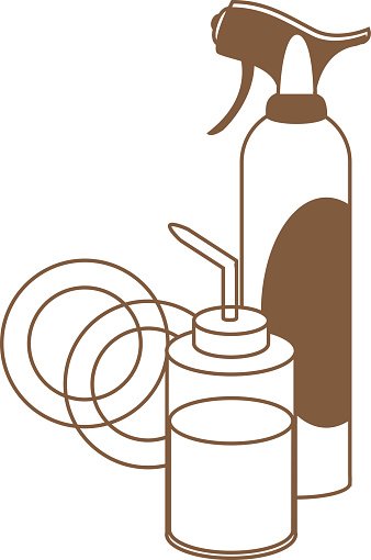 338x510 Spray, Antiseptic, Cotton Pads Outline Premium Clipart