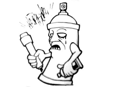 445x334 Evil Spray Paint Can Drawing