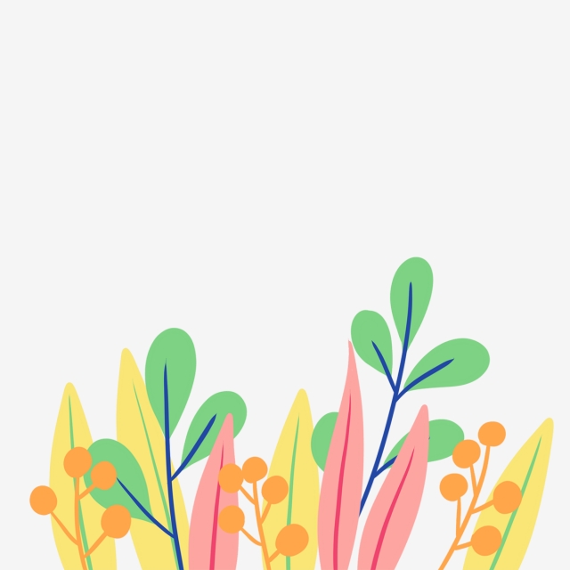640x640 Hand Drawn Cute Colourful Leaves In Spring, Garden, Drawing