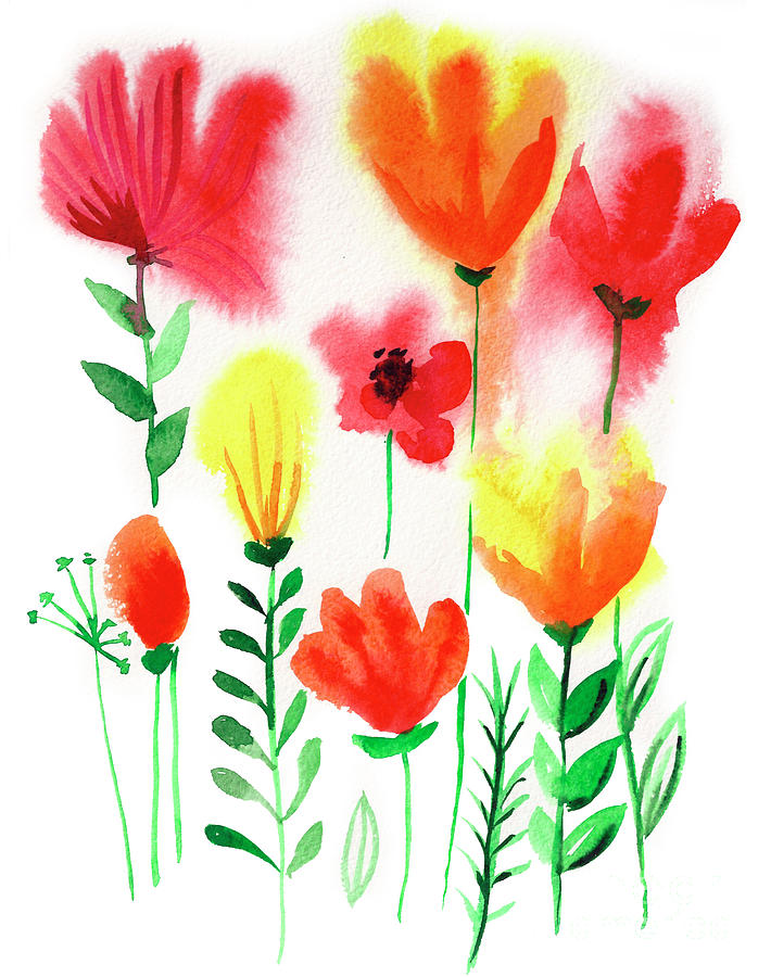 710x900 Spring Flowers Drawing