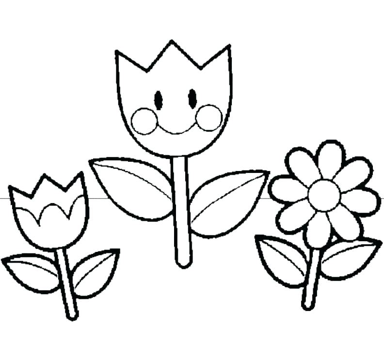 792x708 Easy Coloring Pages For Preschoolers Drawings Of Spring Flowers