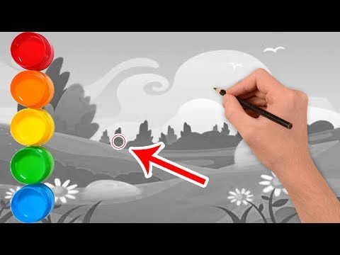 480x360 Hand Drawn Landscape Spring Part Drawing For Kids