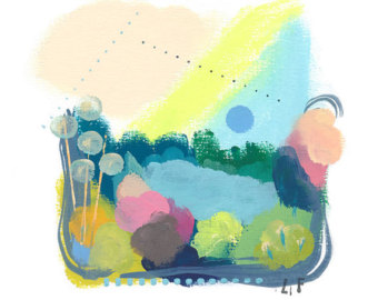 340x270 Quiet Mood Abstract Landscape Art Print Etsy