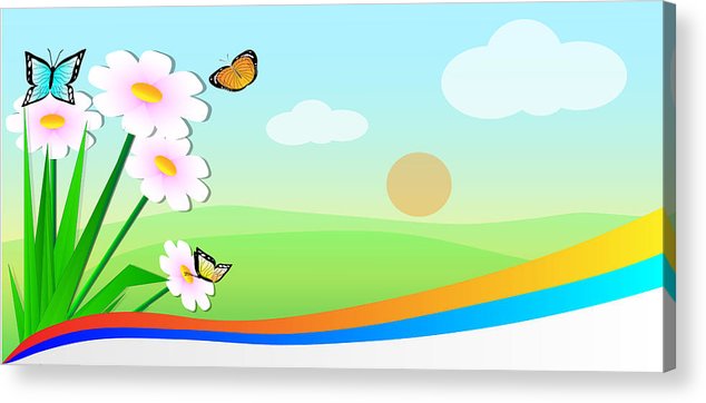 634x362 Spring Green Landscape Background Vector Acrylic Print