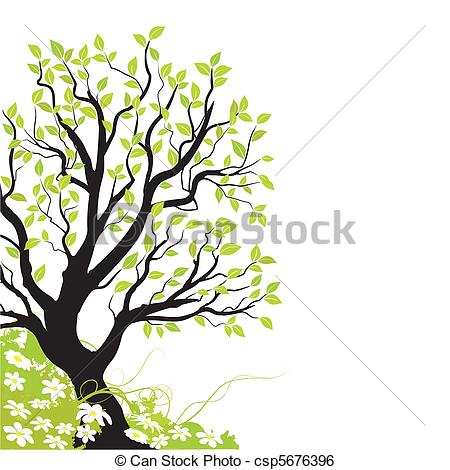 450x470 Spring Vector Spring Landscape In The Angle
