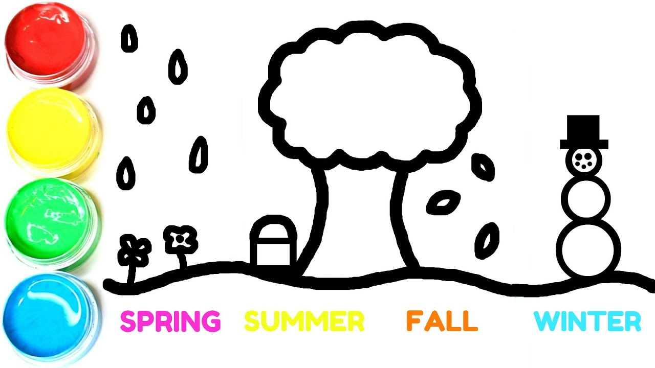 1280x720 Learn Seasons Spring, Summer, Fall, Winter Glitter Tree