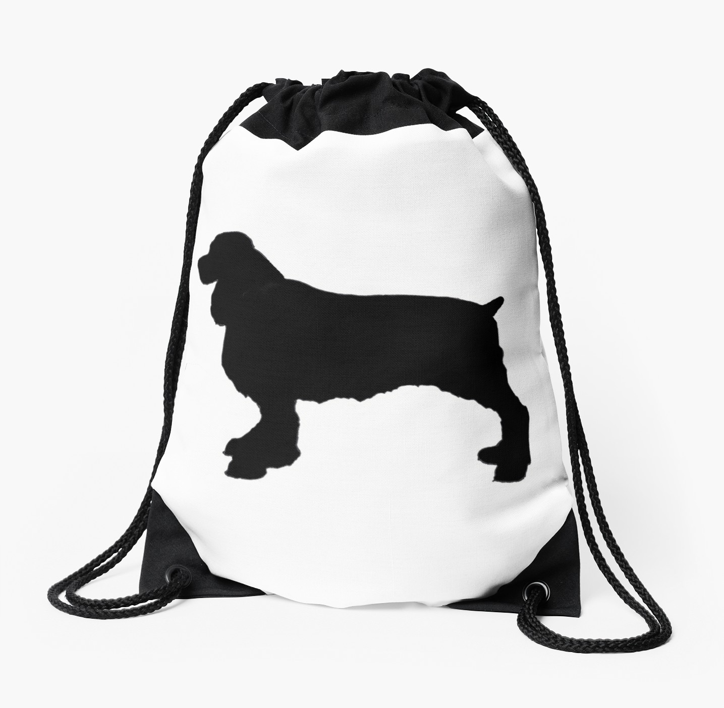 1435x1404 English Springer Spaniel Dog Silhouette, Freehand Drawing