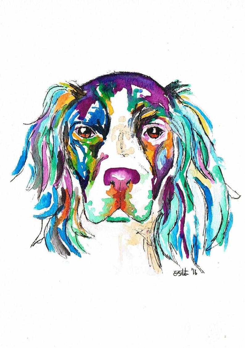 794x1129 Springer Spaniel Dog Card Blank Cards Birthday Thank You Etsy