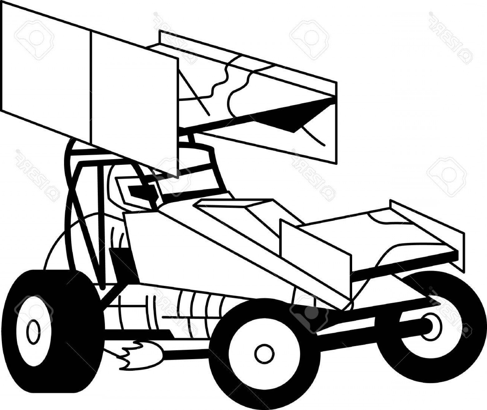 1560x1316 Photostock Vector This Sprint Car Outline Is Just Perfect