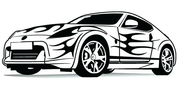 600x300 Car Drawing Template