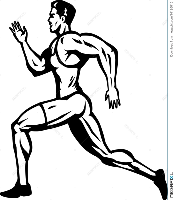 700x800 stylized sprinter illustration