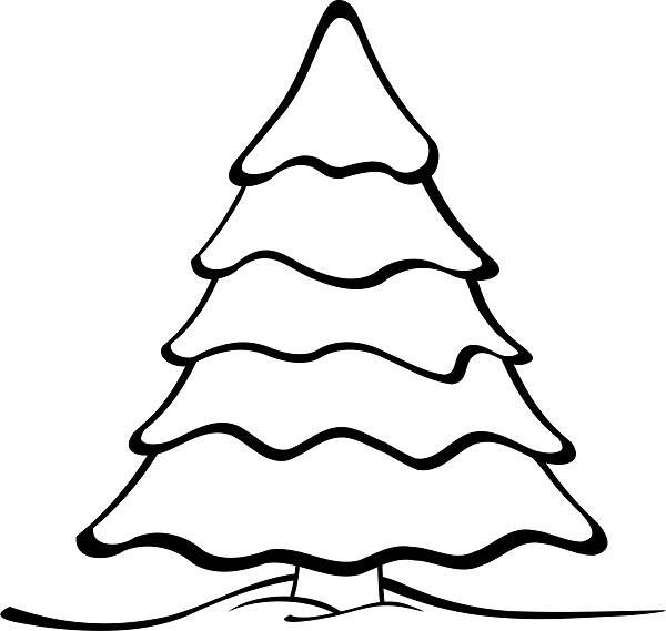 600x569 Christmas Tree Drawing Template