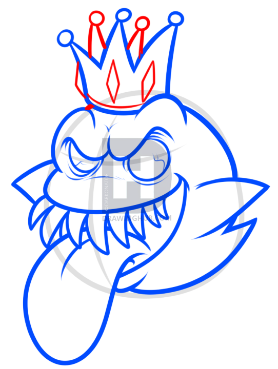 542x720 How To Draw King Boo, Step