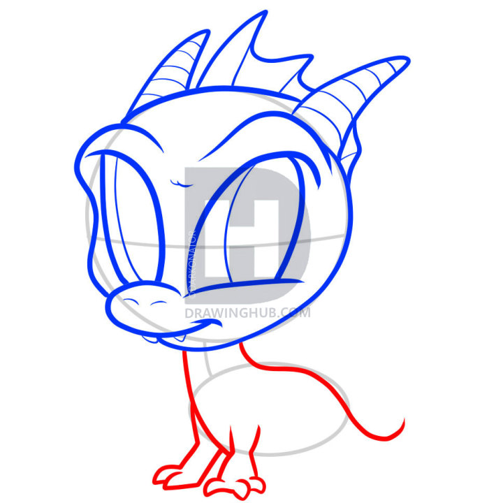 720x720 How To Draw Chibi Spyro, Step