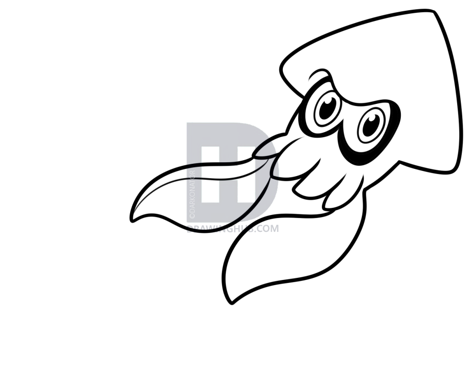 919x719 How To Draw Blue Squid From Splatoon, Step