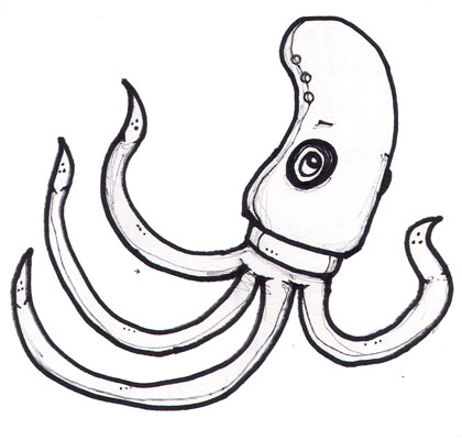 420x400 Squid Drawing