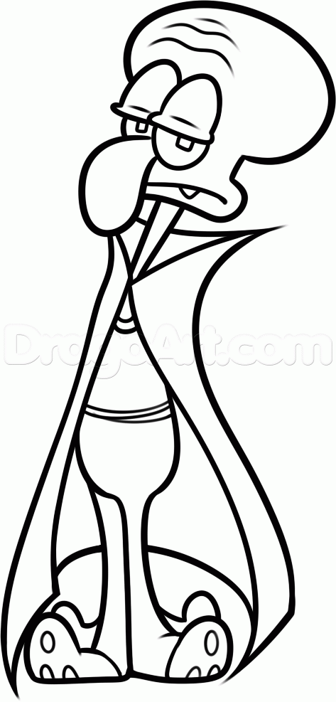 473x987 Step How To Draw Halloween Squidward