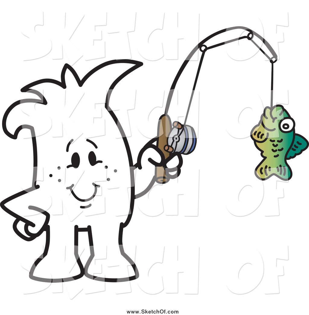 1024x1044 Drawing Of A Sketched Squiggle Guy Fishing