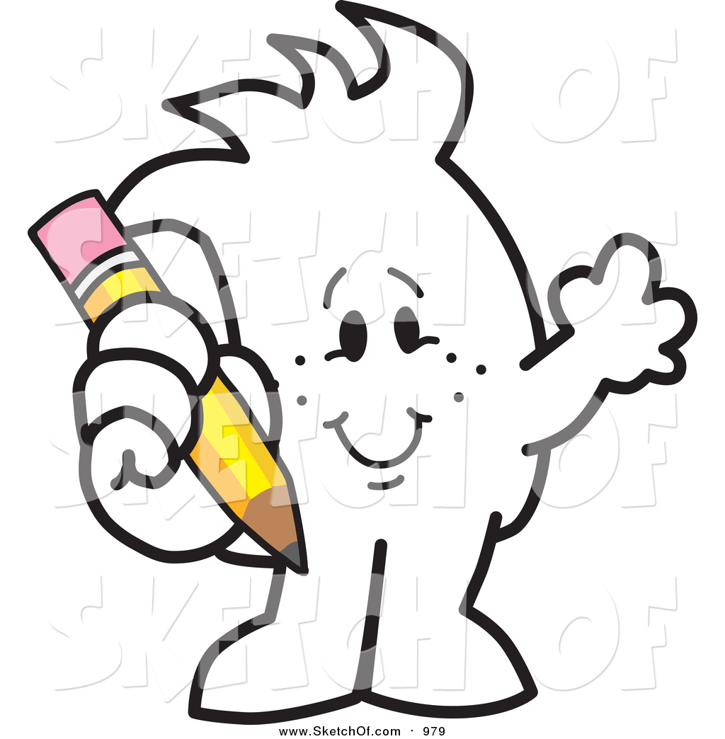 1024x1044 Drawing Of A Sketched Squiggle Guy Holding A Pencil