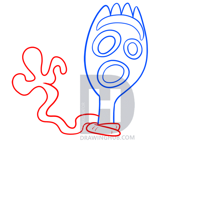 707x720 How To Draw Forky From Toy Story Step