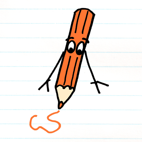 470x470 Orange Pencil Drawing A Squiggle Wallpaper