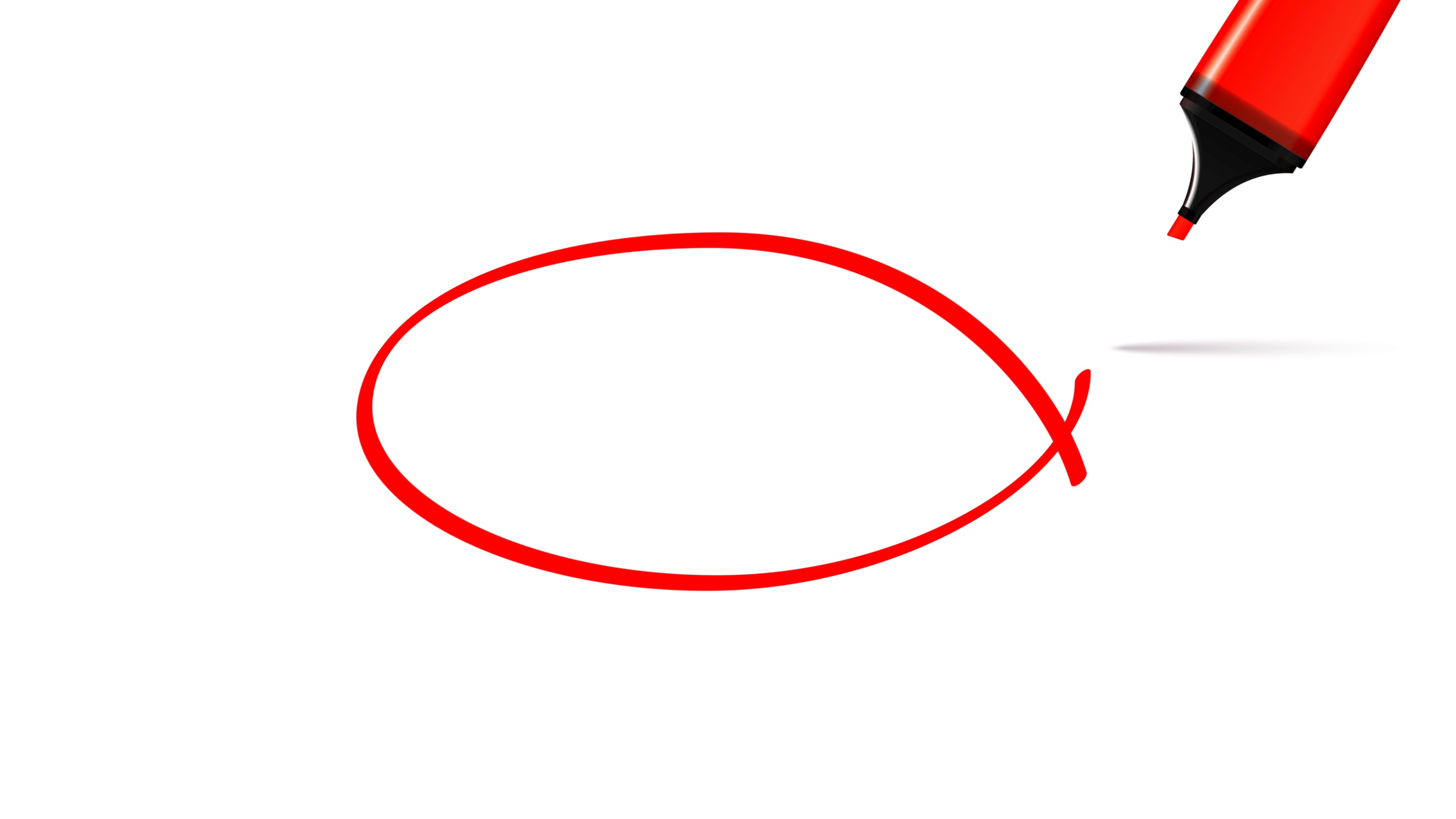 3840x2160 Red Highlighter Drawing A Squiggle Stock Footage